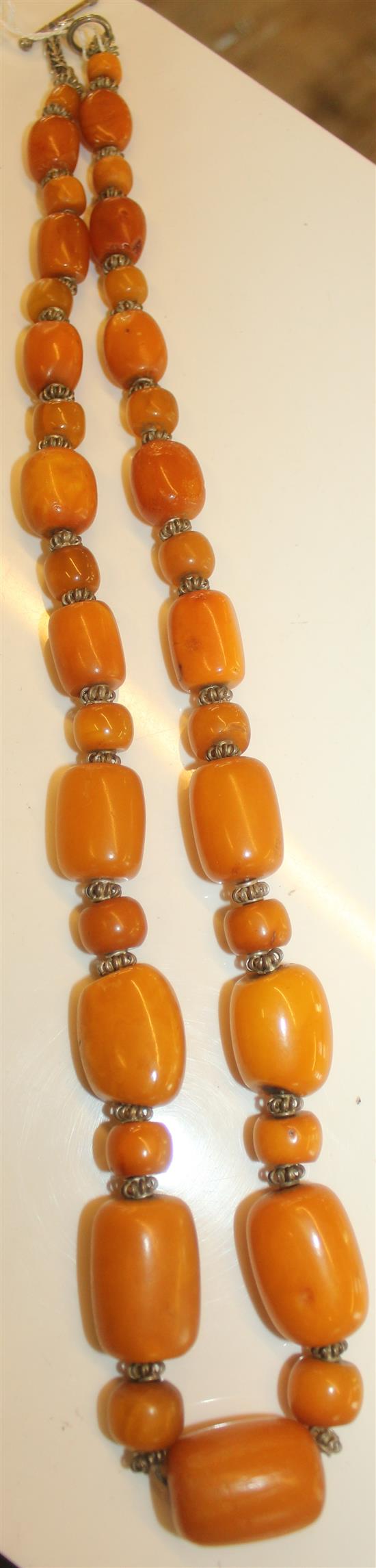 Part amber necklace